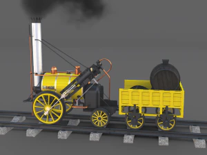 animated rocket locomotive and wright flyer pack 3D Model