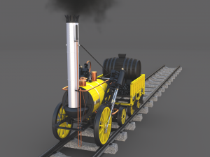 animated rocket locomotive and wright flyer pack Modelo 3D