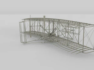 animated rocket locomotive and wright flyer pack 3D Model