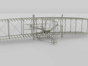 animated rocket locomotive and wright flyer pack 3D Model