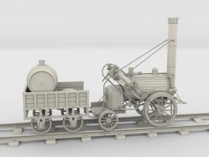 animated rocket locomotive and wright flyer pack 3D Model