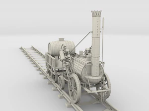 animated rocket locomotive and wright flyer pack 3D Model