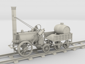 animated rocket locomotive and wright flyer pack Modelo 3D