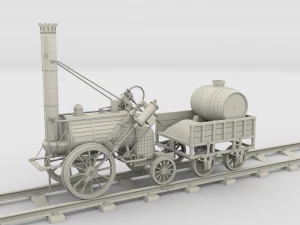 animated rocket locomotive and wright flyer pack 3D Model