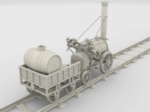 animated rocket locomotive and wright flyer pack 3D Model