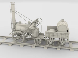 animated rocket locomotive and wright flyer pack 3D Model