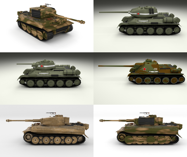 eastern front armor pack v2 3D मॉडल .c4d .max .obj .3ds .fbx .stl .blend 
