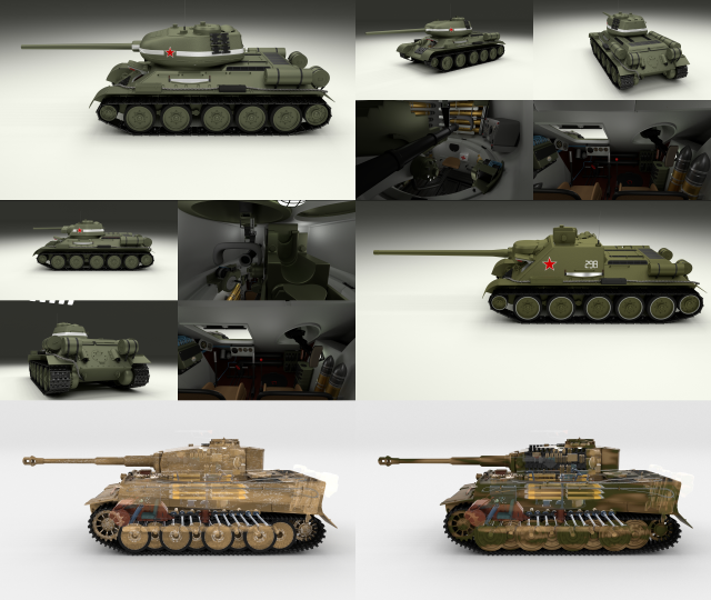 eastern front armor pack with interior v2 Modelo 3D .c4d .max .obj .3ds .fbx .stl .blend 