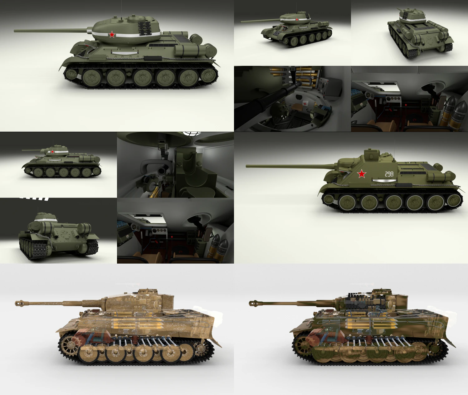 eastern front armor pack with interior v2 3D Model .c4d .max .obj .3ds .fbx .stl .blend 