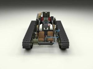 इंटीरियर और इंजन बे के साथ ईस्टर्न फ्रंट आर्मर पैक v1 3D मॉडल