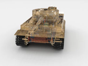 इंटीरियर और इंजन बे के साथ ईस्टर्न फ्रंट आर्मर पैक v1 3D मॉडल