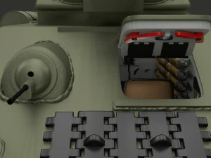 इंटीरियर और इंजन बे के साथ ईस्टर्न फ्रंट आर्मर पैक v1 3D मॉडल