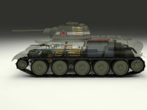 इंटीरियर और इंजन बे के साथ ईस्टर्न फ्रंट आर्मर पैक v1 3D मॉडल