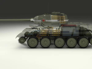 इंटीरियर और इंजन बे के साथ ईस्टर्न फ्रंट आर्मर पैक v1 3D मॉडल