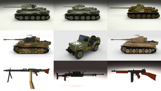 full ww2 pack 3D मॉडल .c4d .max .obj .3ds .fbx .stl .blend 