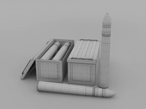 soviet 85mm and german 88mm ammo pack 3D Model