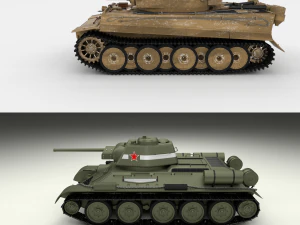 t34-76 tiger tank ранній пакет 3D Модель