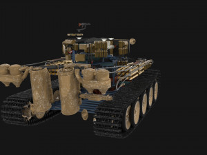 t34-76 tiger tank early pack with interior Modèle 3D