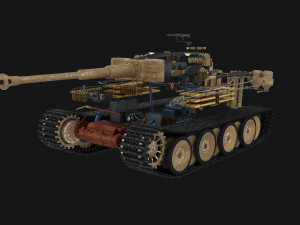 t34-76 tiger tank early pack with interior Modèle 3D