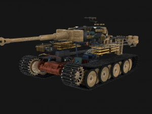 t34-76 tiger tank early pack with interior 3D Model