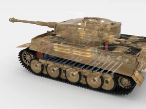 t34-76 tiger tank early pack with interior 3D Model