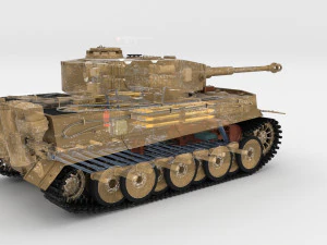 t34-76 tiger tank early pack with interior 3D Model