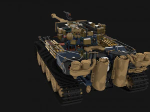 t34-76 tiger tank early pack with interior 3D Model