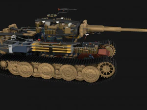 t34-76 tiger tank early pack with interior 3D Model
