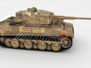 t34-76 tiger tank early pack with interior 3D Model