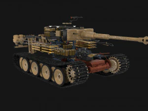 t34-76 tiger tank early pack with interior 3D Model
