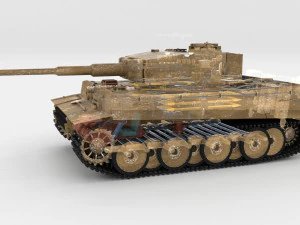 t34-76 tiger tank early pack with interior 3D Model
