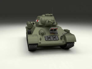 t34-76 tiger tank early pack with interior 3D Model