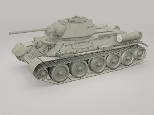 t34-76 tiger tank early pack with interior Modèle 3D