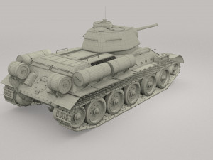 t34-76 tiger tank early pack with interior Modèle 3D