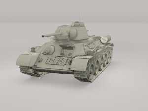 t34-76 tiger tank early pack with interior Modèle 3D