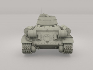 t34-76 tiger tank early pack with interior Modèle 3D