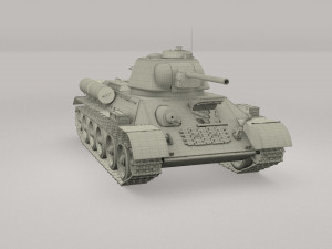 t34-76 tiger tank early pack with interior Modèle 3D
