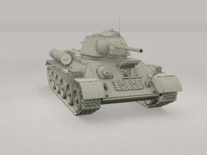 t34-76 tiger tank early pack with interior 3D Model