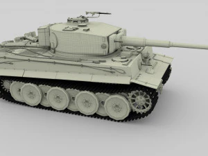 t34-76 tiger tank early pack with interior and engine bay 3D Model