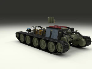 t34-76 tiger tank early pack with interior and engine bay 3D Model