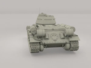 t34-76 tiger tank early pack with interior and engine bay 3D Model