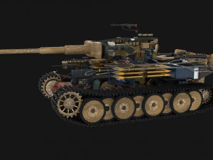 t34-76 tiger tank early pack with interior and engine bay 3D Model