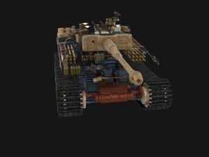 t34-76 tiger tank early pack with interior and engine bay 3D Model