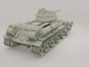 t34-76 tiger tank early pack with interior and engine bay 3D Model