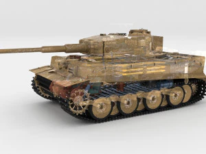 t34-76 tiger tank early pack with interior and engine bay 3D Model