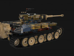 t34-76 tiger tank early pack with interior and engine bay 3D Model