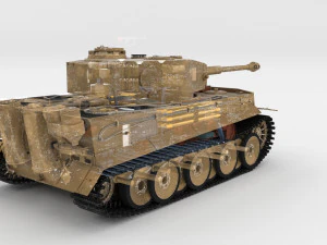 t34-76 tiger tank early pack with interior and engine bay 3D Model