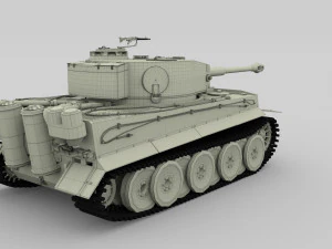 t34-76 tiger tank early pack with interior and engine bay 3D Model