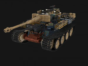t34-76 tiger tank early pack with interior and engine bay 3D Model