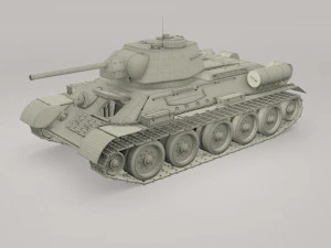 t34-76 tiger tank early pack with interior and engine bay 3D Model